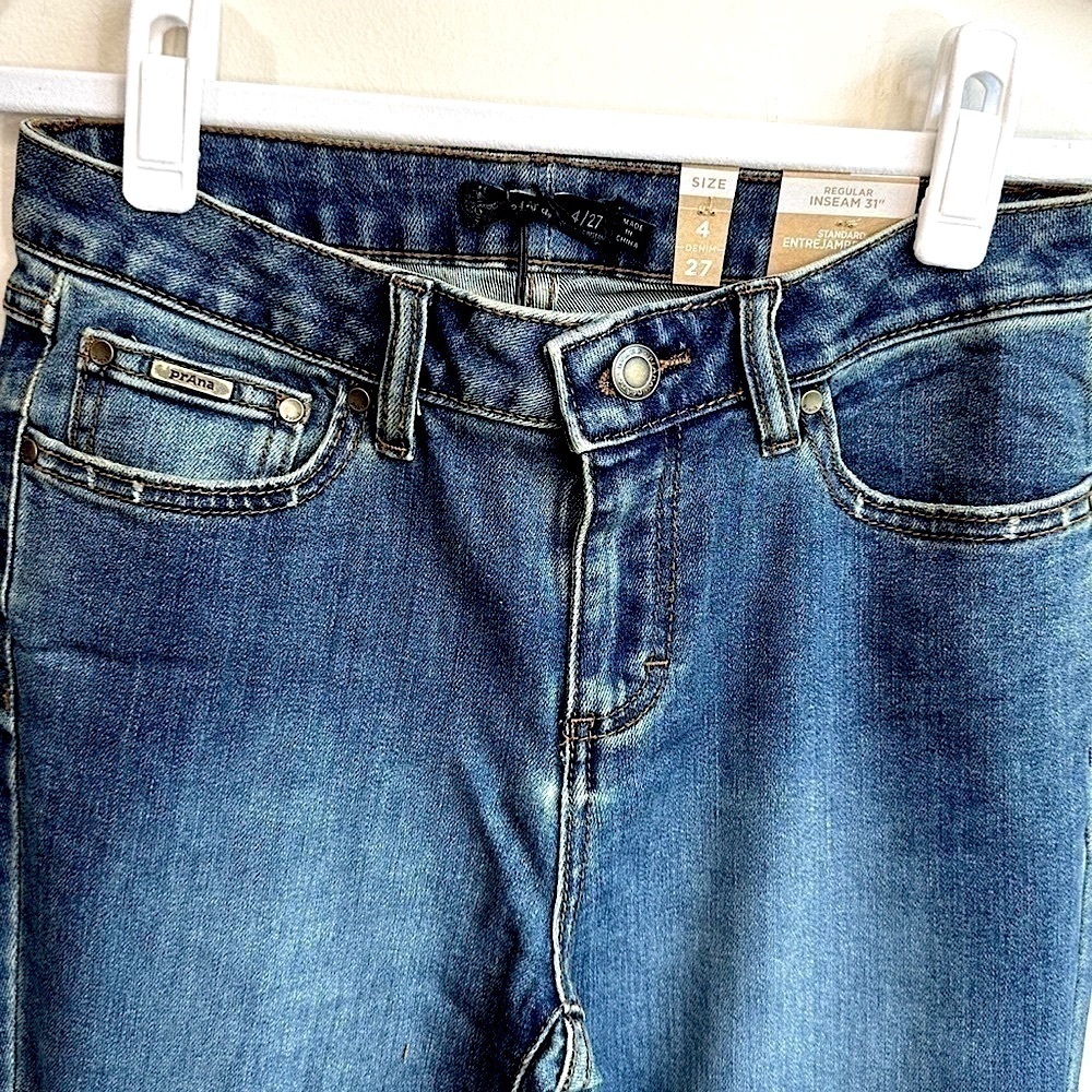 NWT PrAna Women’s Sienna Mid-Rise Skinny Jean in True Blue Wash Size 4/27 - Picture 5 of 14